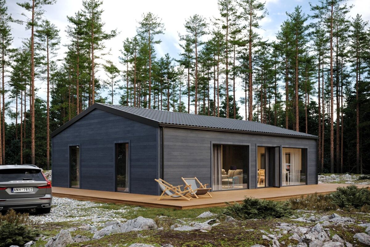 Bohemian Arc stenhus i skogsmiljö