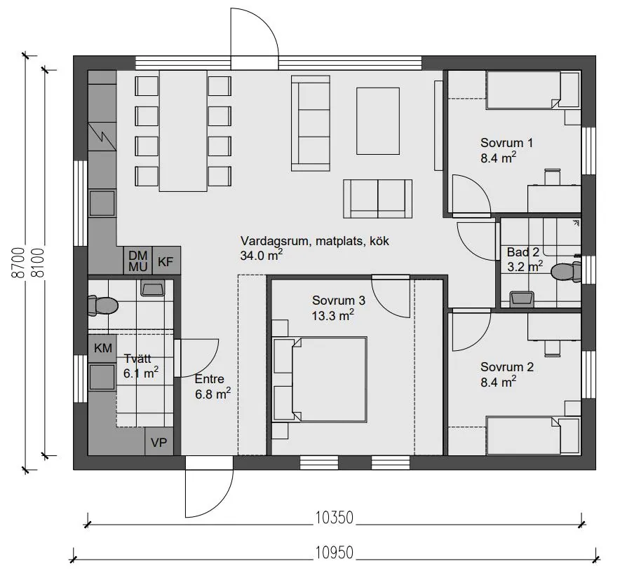 Hus A — planritning