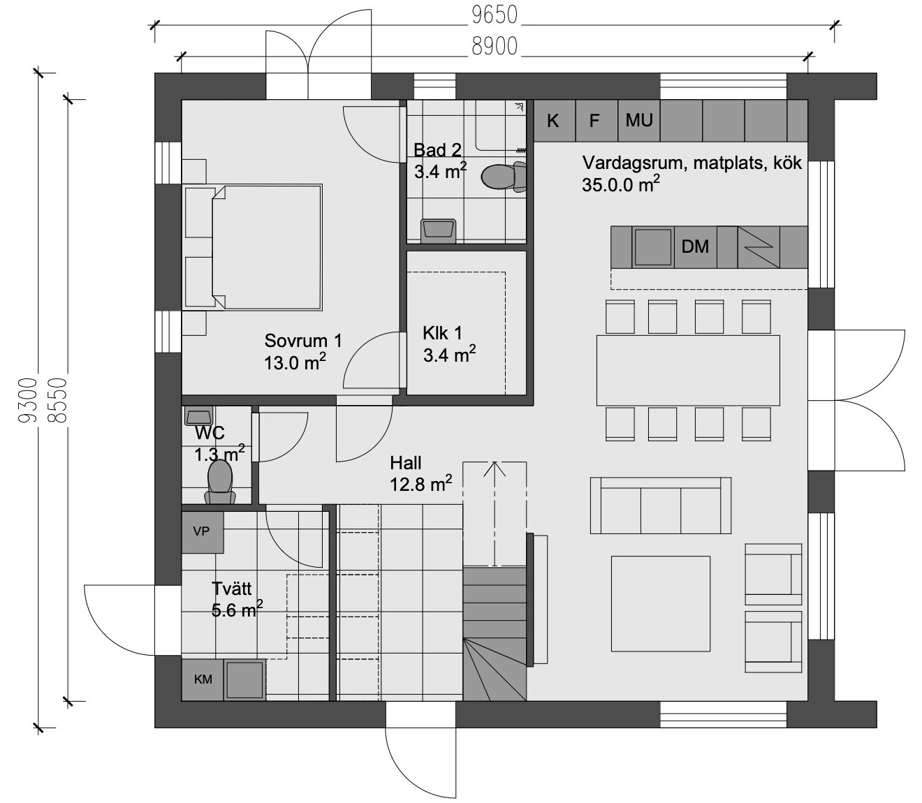 Solhem 1,5 — Nedre plan