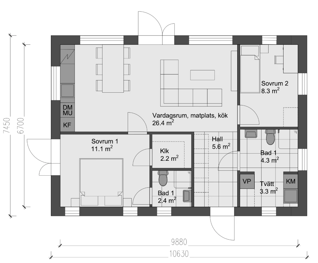 Solhem 3 — Planlösning A
