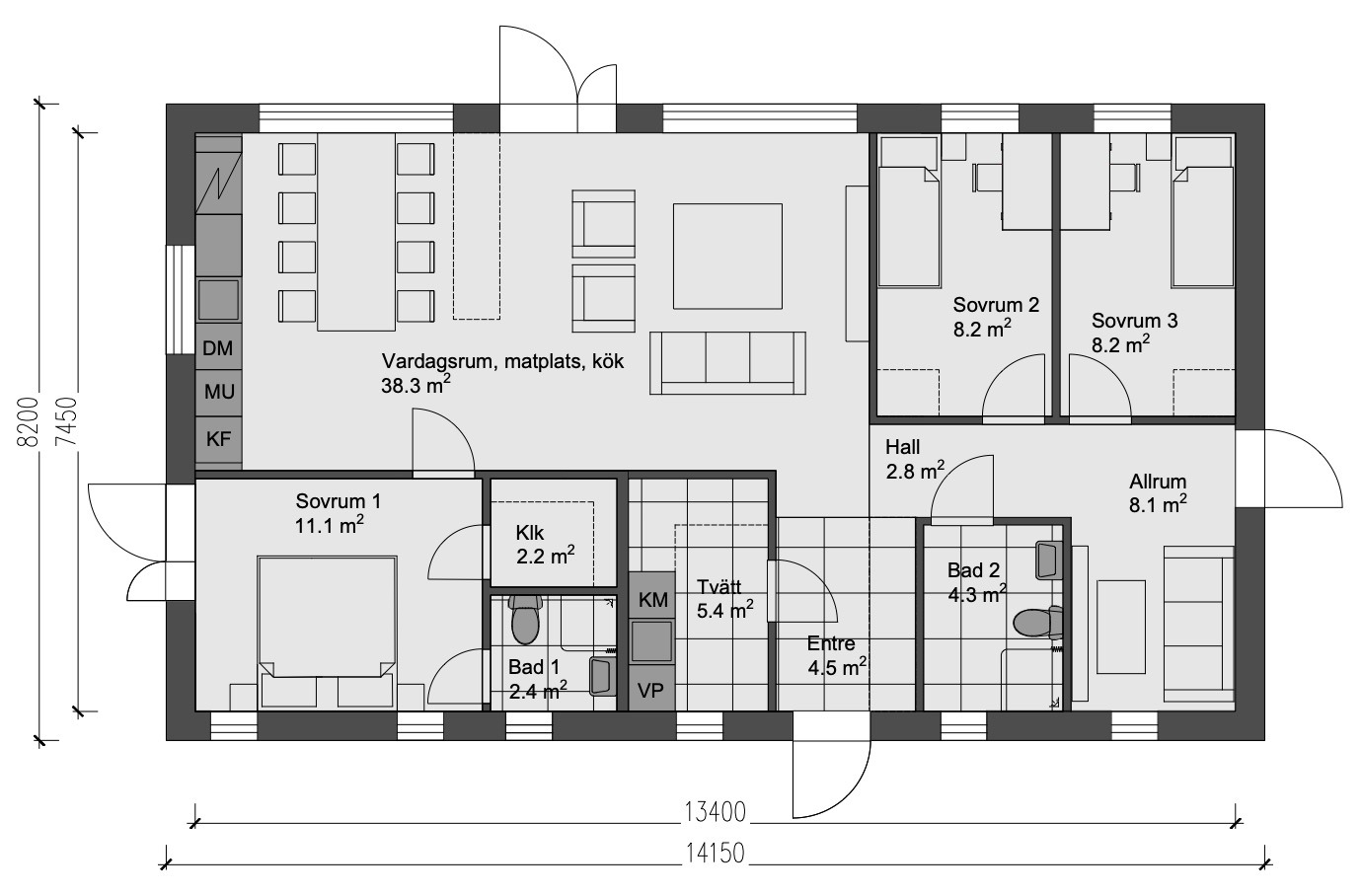 Solhem 5 — Planlösning A